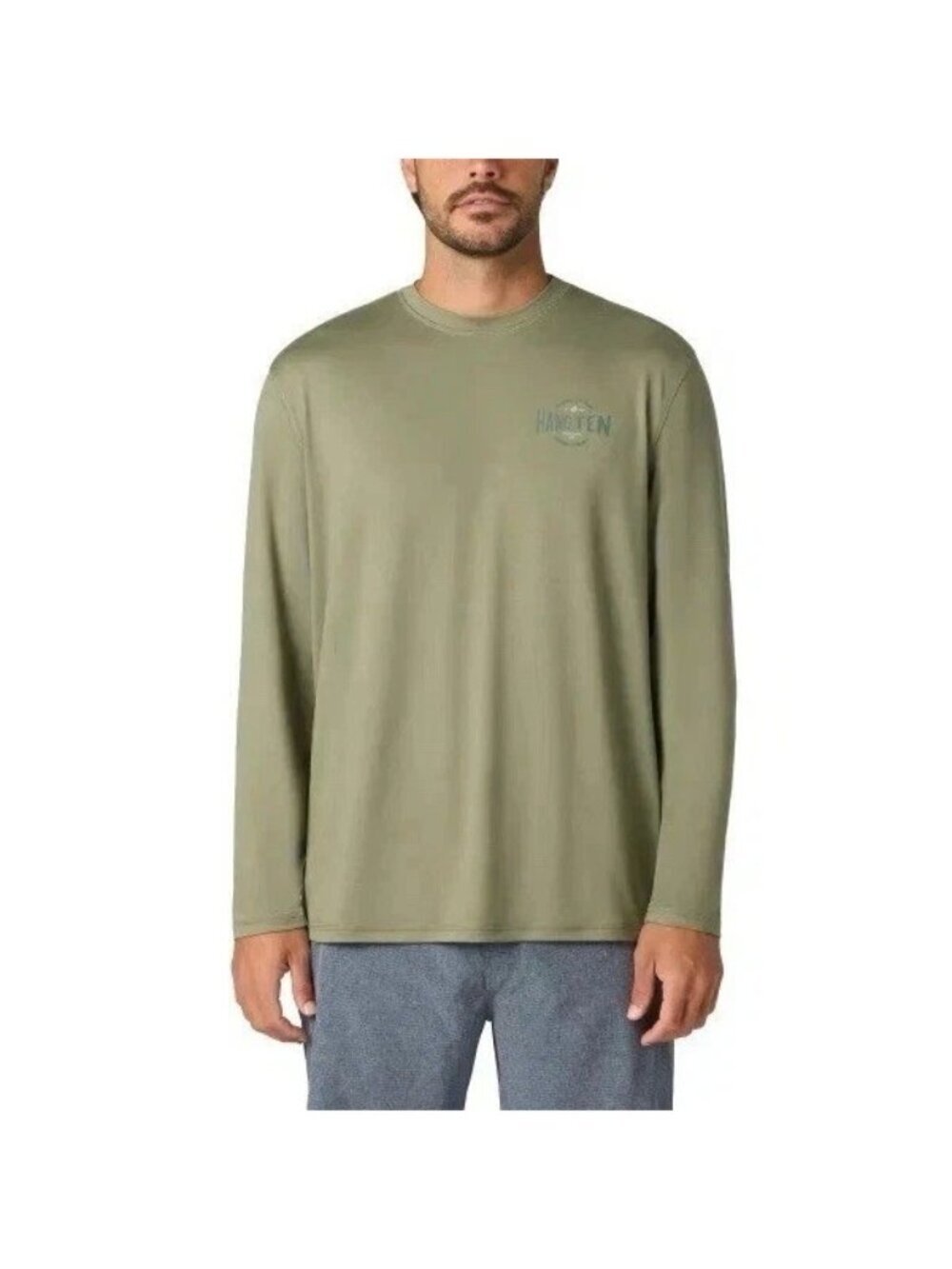 Hang Ten Men's M Green Long Sleeve UV Protection Shirt UPF 50+